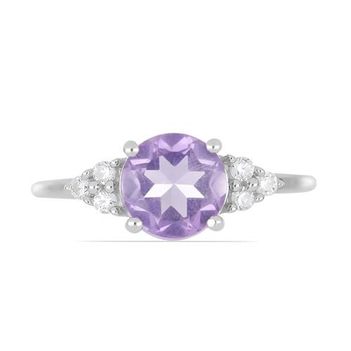 BRAZILIAN AMETHYST GEMSTONE CLASSIC RING IN 925 SILVER